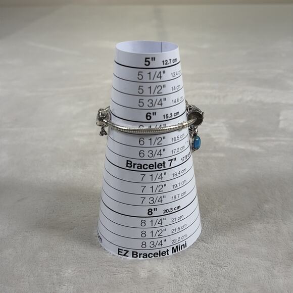 PANDORA Moments Snake Chain 6.25” Sterling Silver Bracelet with 8/Charms Charity - Picture 5 of 6